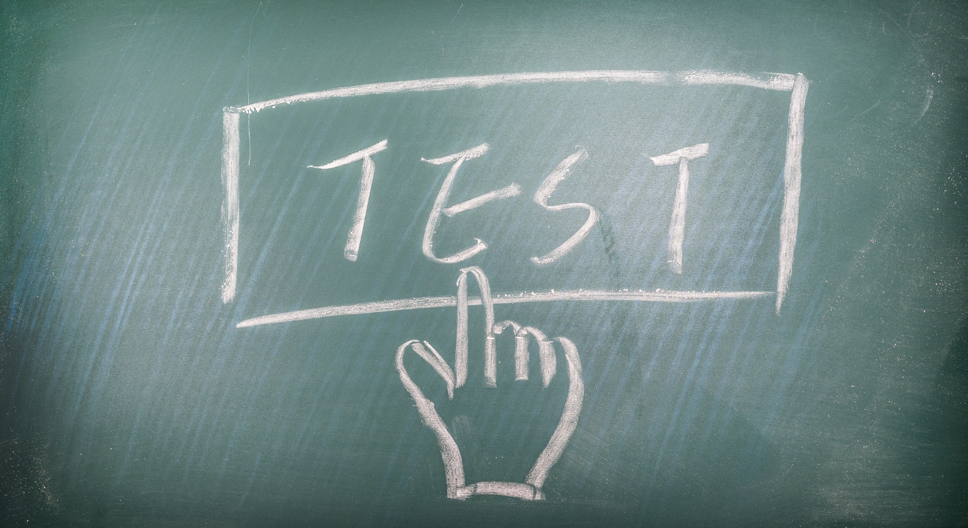 the word test on a chalkboard