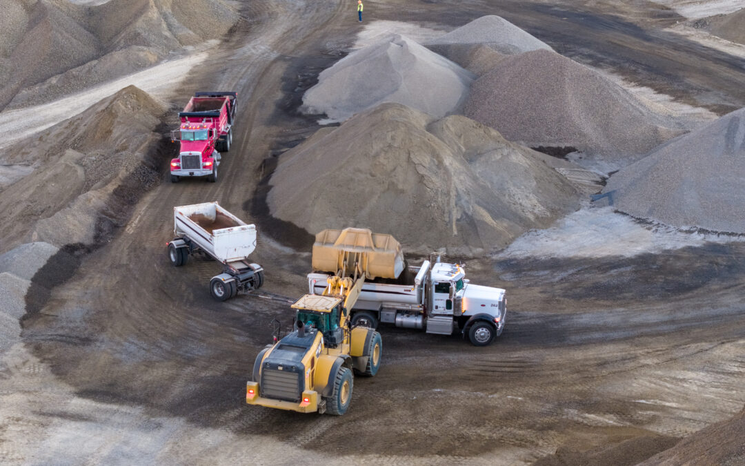 Roblar Trucks driving in the quarry